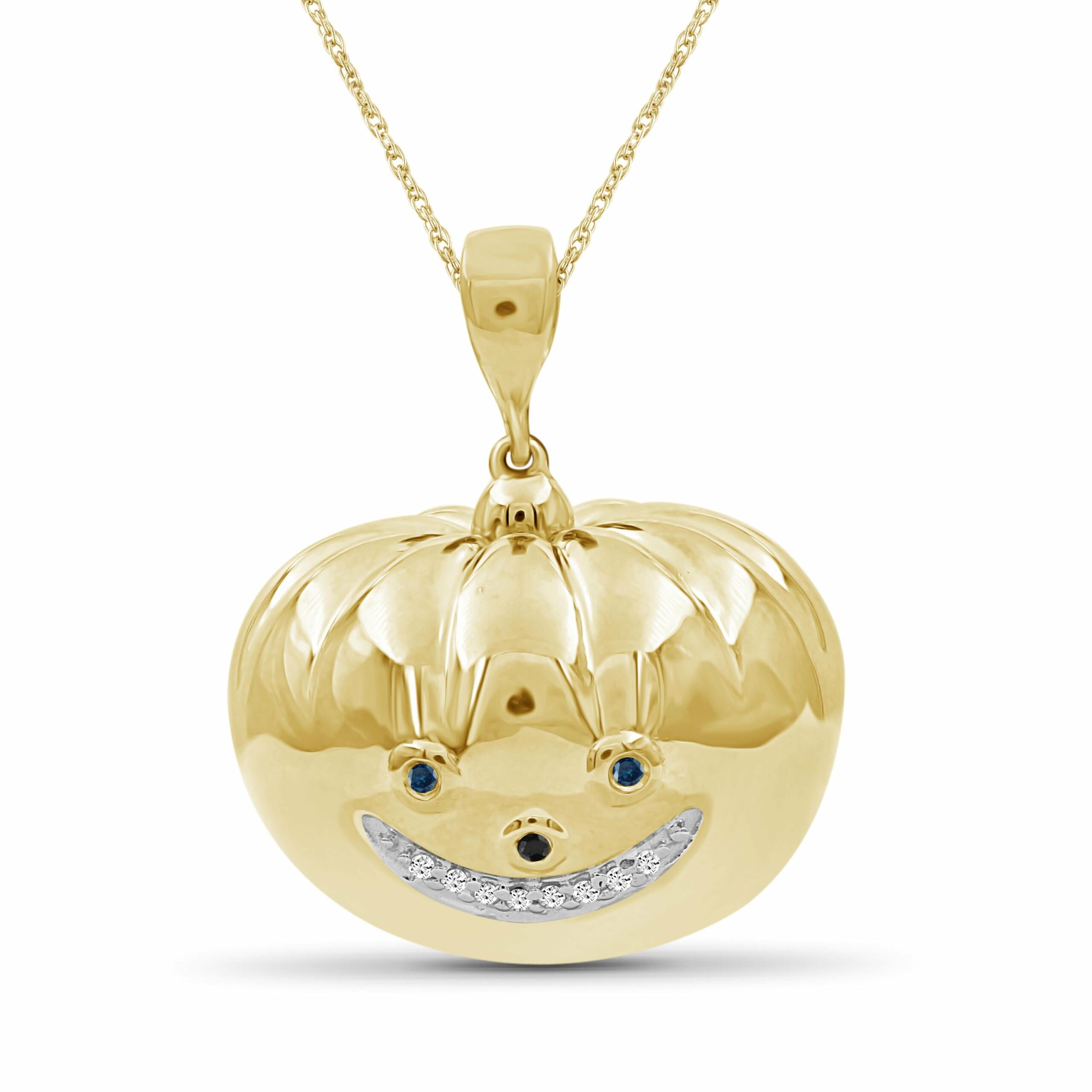 Only 45.00 usd for JewelonFire 1/10 Ctw Multicolor Diamond 14k Gold Over  Silver Emoji Pendant Online at the Shop